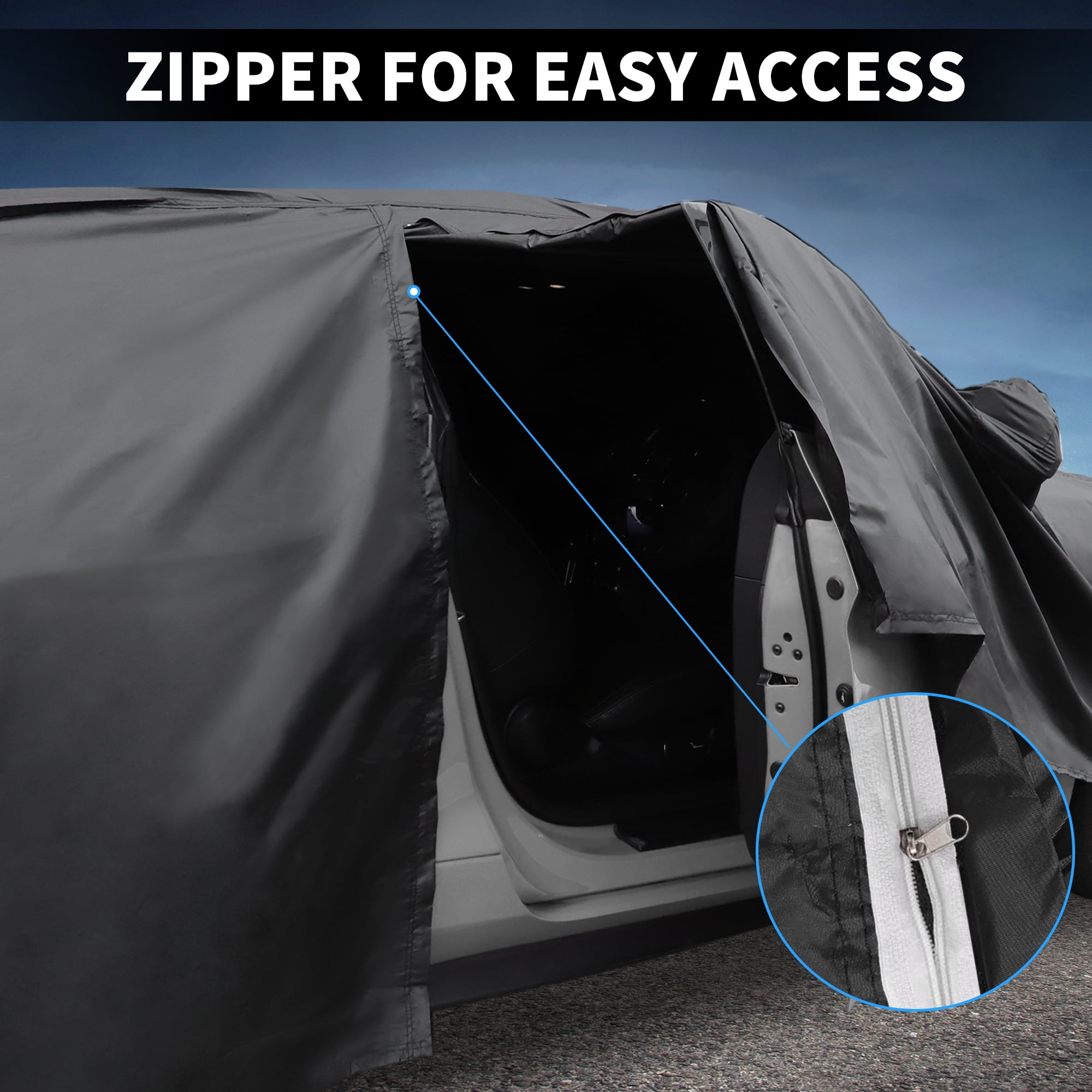 Unique Bargains Car Cover for Daihatsu Move with Right Zipper (Outdoor Full Coverage)