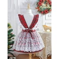 thumbnail image 4 of Kid Girl Christmas Plaid Print Dress 3Y 4Y 5Y 6Y 7Y 8Y Flying Sleeve Embroidery Tulle Patchwork A-Line Dress, 4 of 10