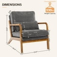 thumbnail image 4 of Capri Modern Accent Chair, Mid-Century Solid Wood Arm Chair, Upholstered Reading Chair with Lumbar Pillow, Sofa Side Chairs for Living Room Bedroom Guest Room, Dark Gray, 4 of 9