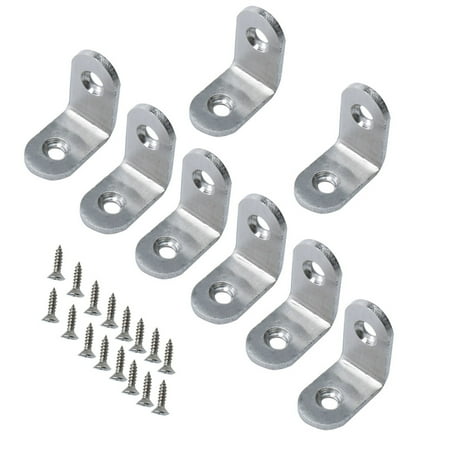 - 25 x 25mm Angle Bracket Stainless Steel L Shaped Angle Brackets Corner Braces Support with Screws, 8pcs