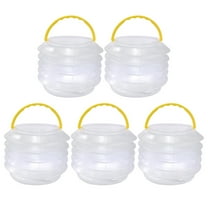 ROSENICE 5 Sets Brush Washing Bucket Collapsible Plastic For Household Use Portable Square Transparent 10X9.5in