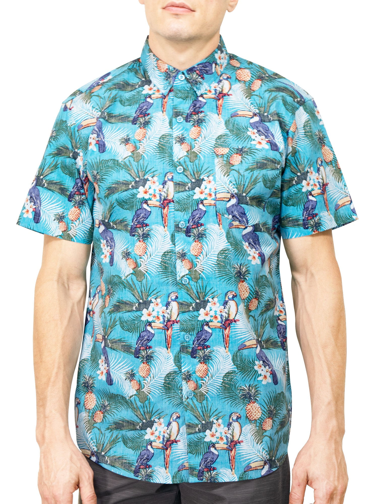 Visive Mens Hawaiian Shirt Big And Tall Short Sleeve Button Down - Up ...