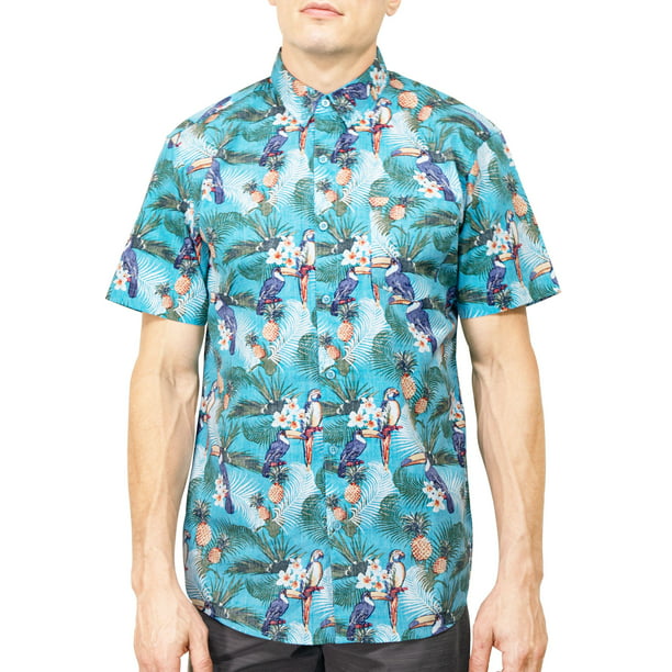 Visive Mens Hawaiian Shirt Big And Tall Short Sleeve Button Down - Up ...