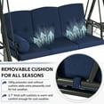 thumbnail image 3 of AECOJOY Steel Outdoor Patio Canopy Steel Porch Swing Chair, Dark Blue, 3 of 9