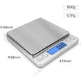 thumbnail image 2 of 500g/ 0.01g Small Pocket Jewelry Scale, Digital Kitchen Scale with 2 Trays, Stainless Steel Gram Scales Weight Gram and Oz, Digital Herb Scale, Silver, 2 of 7