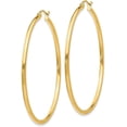 thumbnail image 2 of 14k Yellow Gold Polished 2x50mm Tube Hoop Earrings, 2 of 6
