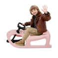 thumbnail image 4 of Pink Snow Racer Sled for Kids, Winter Sport Ski Sled Slider Board with Steering Wheel & Footrest, 220 lbs Capacity Snow Sled for Kids, Teenagers, Adult, 4 of 16