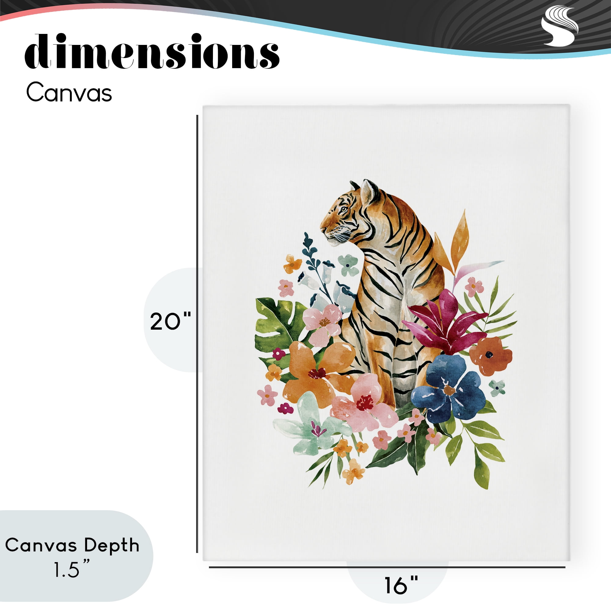 Stupell Industries Tropical Jungle Tiger Canvas Wall Art, design by Bethany Sandoval