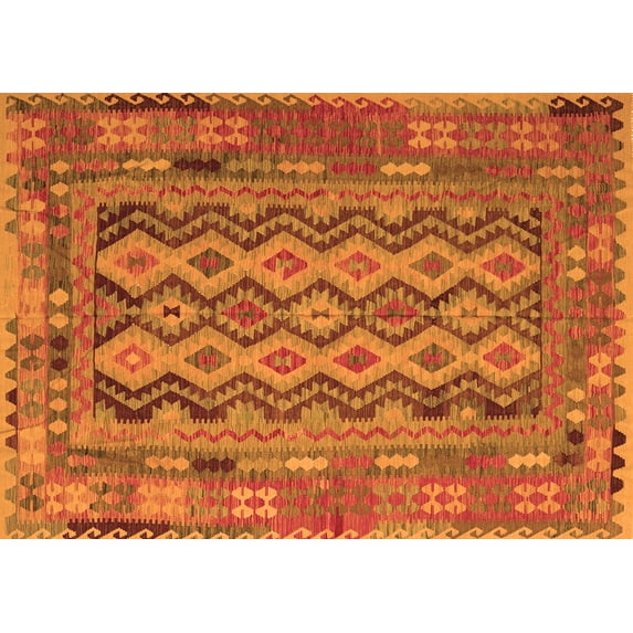 Ahgly Company Indoor Rectangle Southwestern Orange Country Area Rugs, 2' x 3'