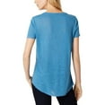 thumbnail image 2 of I.N.C Womens Embellished V-Neck Pullover Blouse, Blue, Large, 2 of 3
