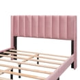 thumbnail image 6 of Morden Velvet Upholstered Bed Frame with Upholstered Headboard No Box Spring Needed Wood Low Profile Platform Bed with a Big Drawer, Easy Assembly (Pink,Queen), 6 of 9