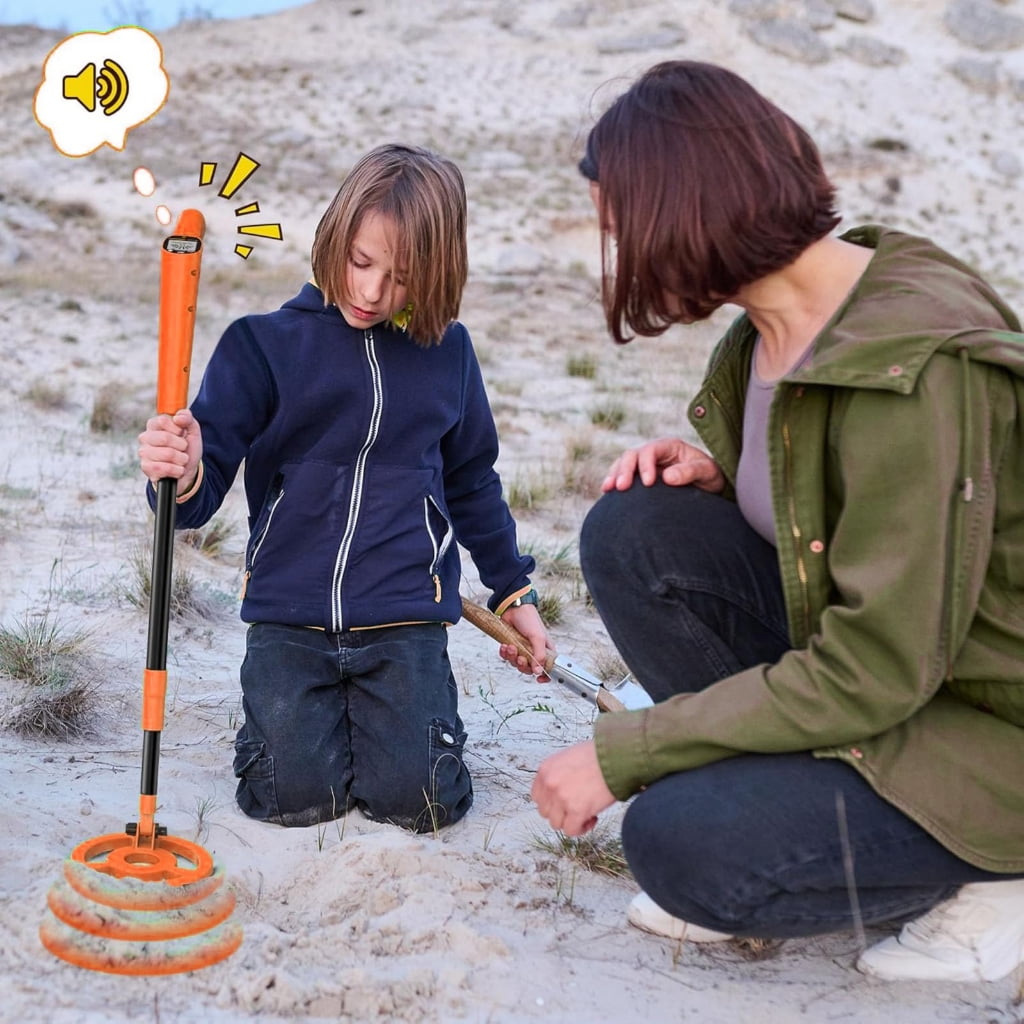 MOMOJIA Kids Outdoors Exploration Tool Adjustable Metal Detectors LCD Display Lightweight