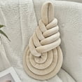 thumbnail image 5 of Woven Throw Pillow Knot Pillow Soft Velvet Plush for Couch,Khaki Dorm Room Decor Knot Pillow Decorative Cushion for Bed Living Room Sofa, 5 of 7