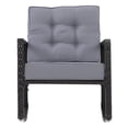 thumbnail image 4 of CorLiving Parksville Resin Wicker and Steel Outdoor Rocking Chair with Cushions and Arm Rests, Black/Grey, 4 of 8