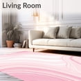 thumbnail image 2 of ODIKA 6'x9' Machine Washable Non-Slip Area Rug, Rippled with Ombre Interlocking Brushstroke Details High Traffic Rug, Pink, 560511, 2 of 7