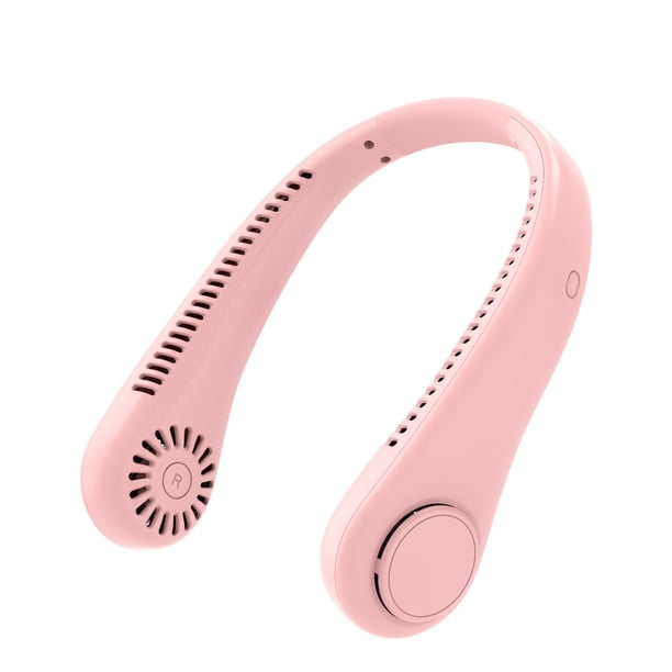 Ventilador de cuello, ventilador personal portátil, ventilador portátil sin aspas, recargable de 3 velocidades, ventilador de cuello con pilas para hombres y mujeres versión 2022-rosa