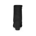 thumbnail image 2 of BLISSFUL STEP Women's Faux Suede Chunky Heel Round Toe Side Zip Ankle Boots Black 7, 2 of 8