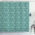 thumbnail image 1 of Shells Shower Curtain, Marine Concept Elements Stylized Design of Seashells and Ladder Horns Ocean, Fabric Bathroom Set with Hooks, 69W X 84L Inches Extra Long, Turquoise and Teal, by Ambesonne, 1 of 3
