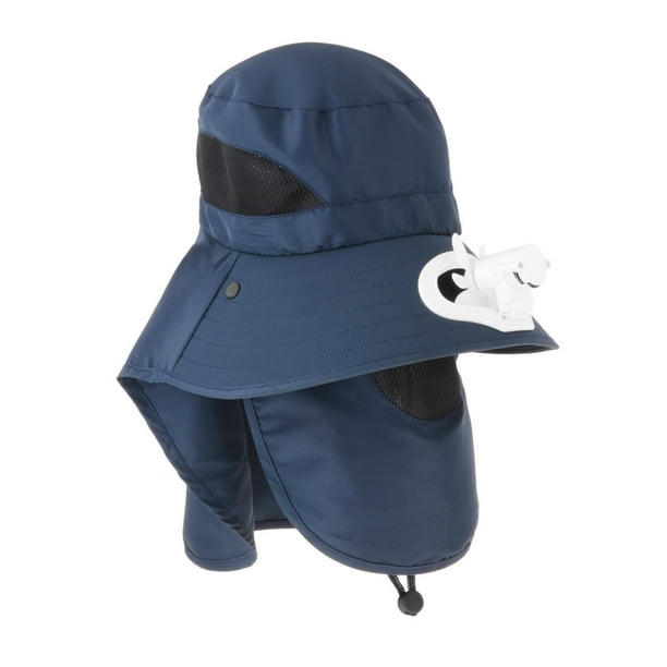 Sombrero de sol para mujer kusrkot con ventilador y tapa de solapa grande