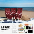 thumbnail image 5 of Balery Christmas Tree Buffalo Plaid Beach Travel Bag - Water-Resistant, Large Capacity Lightweight Tote with 7 Pockets for Women and Men - Perfect for Beach, Pool, Gym, and Travel, 5 of 7
