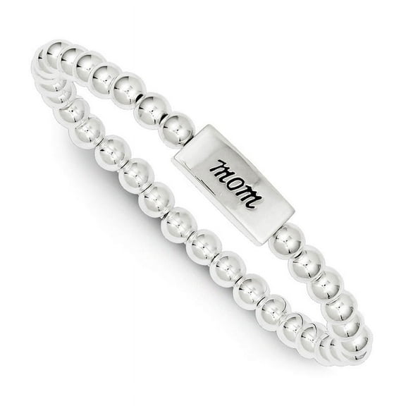 FJC Finejewelers Sterling Silver Enameled Mom Stretch Bracelet