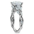 thumbnail image 3 of Oryn Jewel 1.8 Ct Princess Cut Lab Created Diamond Twisted Vine Engagement Ring - Solitaire Design with Accent Stones - 14K White Gold Over Jewelry - Ideal for Weddings and Special Events, 3 of 6