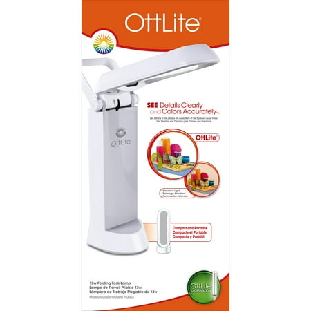 Pharmacy Mounted Task Lamp - OttLite Folding Task Lamp, White