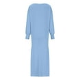 thumbnail image 6 of Iyufng Dresses for Women,Womens Dresses Long Sleeve,Casual Loose Solid Color Round Neck Long Dress Round Neck And Ankle Dress,Fall Dresses for Women Plus Size, 6 of 6