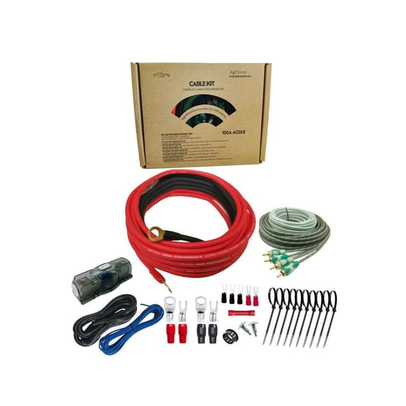 Kit de cableado para amplificadores AgClover, calibre 8, 100% cobre OFC, 1500 W