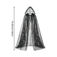 thumbnail image 2 of Jiibva Spider Web Hooded Cape Halloween Sheer Mesh Cloak Costume Accessory Black 190cm, 2 of 7