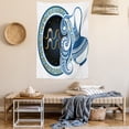 thumbnail image 2 of Zodiac Decor Tapestry, Image of Aquarius Sign with Jug and Circular Globe World Form on Background , Wall Hanging for Bedroom Living Room Dorm Decor, 60W X 80L Inches, Blue Gold, by Ambesonne, 2 of 5