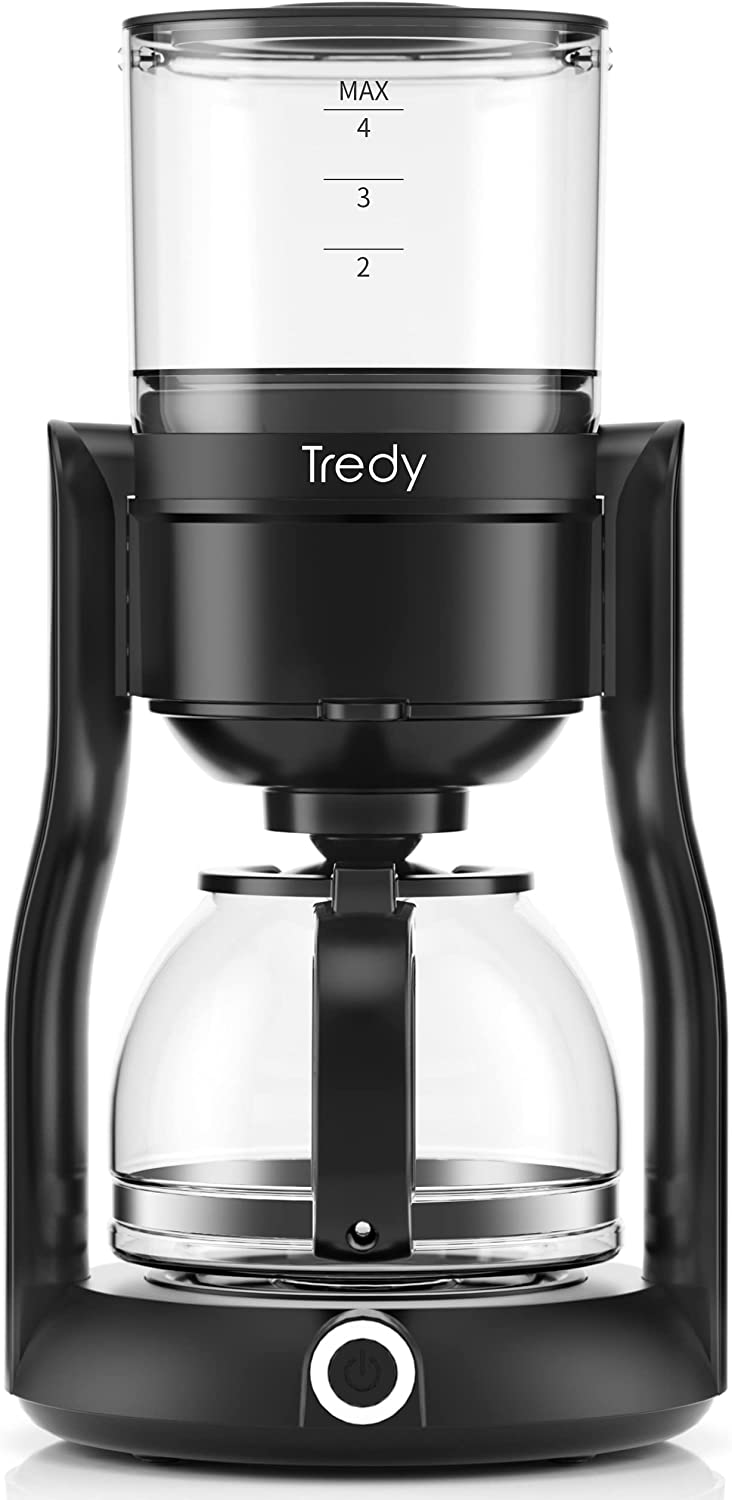 2Cup Coffee Maker, One Touch Automatic Drip Coffee Machine with Removable Water Reservoir