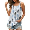 thumbnail image 1 of Gibobby Camisetas sin mangas para mujer, holgadas, plisadas, de verano, sin mangas, con dobladillo curvo S 2XL(Azul,XG), 1 of 4