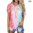 thumbnail image 1 of Camiseta con cuello en V de manga corta para niña Camiseta con estampado de verano para mujer, rojo, 3XL seitruly AP001867-14, 1 of 5