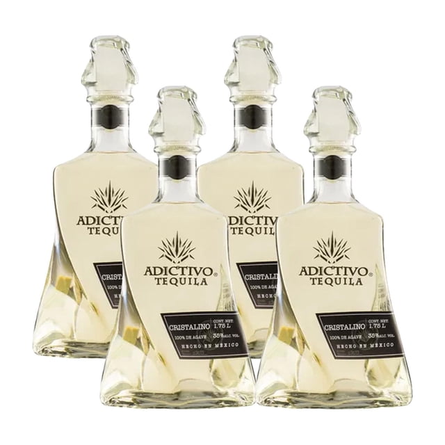 Pack de 4 Tequila Adictivo Reposado Cristalino 1.75 L
