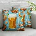thumbnail image 3 of GOSMITH  Oktoberfest Decorative Throw Pillow Covers,Beer Hat Meat Sausages Gingerbread Black Yellow Red Lattice Decor Outdoor German Oktoberfest Pillow Cases for Home Couch, 3 of 5