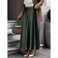 thumbnail image 2 of Women'S A-Line Long Maxi Swing Pleated Skirt Green XL, 2 of 8