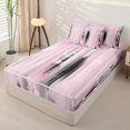 thumbnail image 2 of Erosebridal Vintage Graffiti Lines Zipper Twin Comforter Sets with Fitted Sheet and 2 Pillowcases,Pink Black Gradient Zipper Bedding Set For Girls,Pink Reversible,4pcs, 2 of 7