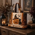 thumbnail image 4 of Women's Halloween Bag,Reusable Handbag for Shopping, Outdoors, Cruises, Vacations, Travel Tote Bags,3D Quilted, Spacious, Spooky Design, 4 of 7