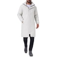 thumbnail image 2 of Abrigo acolchado INSPIRE CHIC para hombre, chaqueta larga de plumas con capucha desmontable, cierre completo, invierno, color blanco, 2 of 6