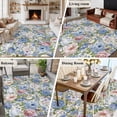 thumbnail image 5 of Blue Pink Spring Floral Area Rugs 5'x8', Washable Small Throw Rugs for Classroom Bedroom, Vintage Summer Botanical Indoor Outdoor Rug Non-Slip Low Pile Carpet Runner Reversible Floor Mats, 5 of 8