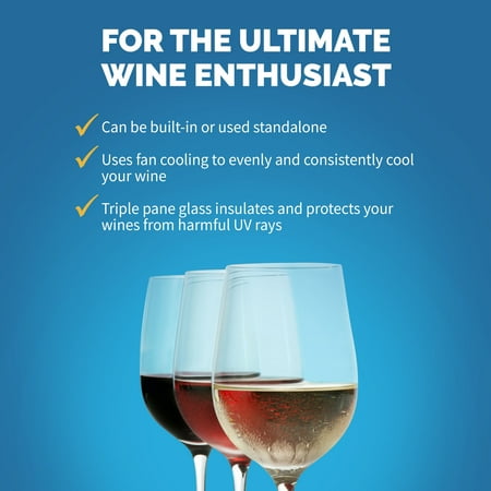 NewAir - 24" Built-In 52 Bottle Compressor Wine Fridge with Precision Digital Thermostat - Stainless Steel