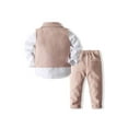 thumbnail image 2 of TSSOE Toddler Baby Boys Gentleman Outfit Suit Long Sleeve Formal Shirt + Bow Tie + Tuxedo Vest + Pink 120, 2 of 6