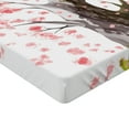 thumbnail image 2 of Ambesonne Tree Fitted Sheet, Blooming Sakura and Mountain, Full Size, Pink Black Green, 2 of 3
