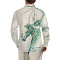 thumbnail image 4 of Chririnla Horse Butterfly Shirt for Men Dress Shirt Comfy and Lightweight Wear V-neck Long Sleeve Derby Day Shirts Button Down Fashionable Top Mens Business T-shirt, 4 of 6