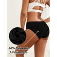thumbnail image 3 of GaaiKei Women's Seamless Bikini Underwear No Show Briefs Panties 6 Pack, Black, Size 6, 3 of 5
