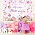thumbnail image 3 of My Fairy First Birthday Backdrop Pink Purple 1st Happy Birthday Photography Background for Outdoor Indoor Decor One Years Old Party Photo Props Supplies, 3 of 5