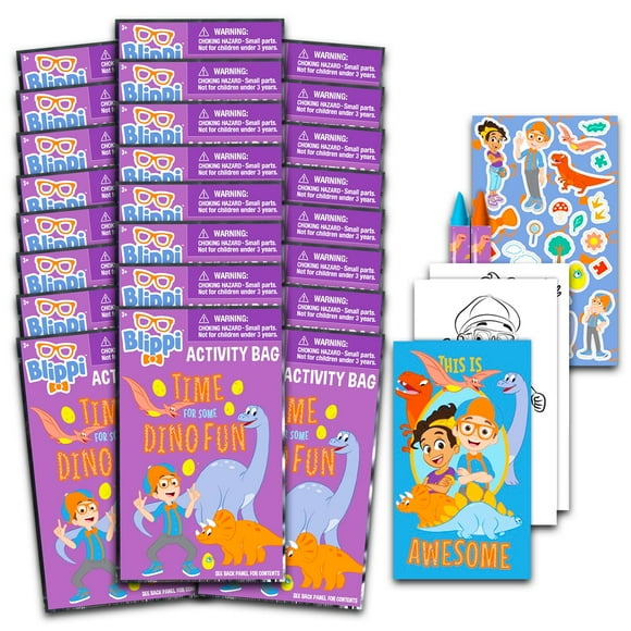 Set de regalos para fiesta de cumpleaños de Blippi con 24 paquetes de juego