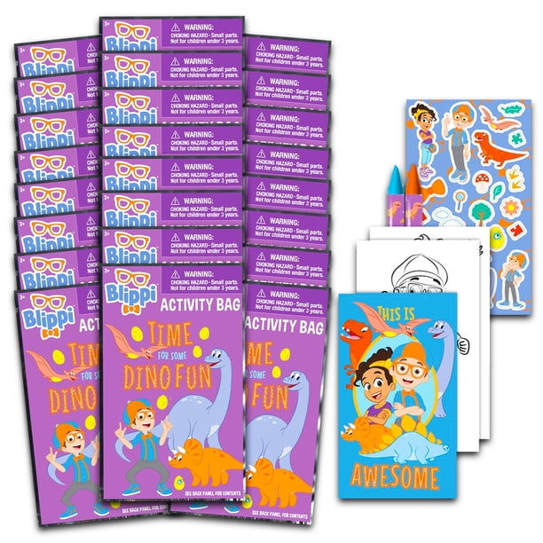 Set de regalos para fiesta de cumpleaños de Blippi con 24 paquetes de juego