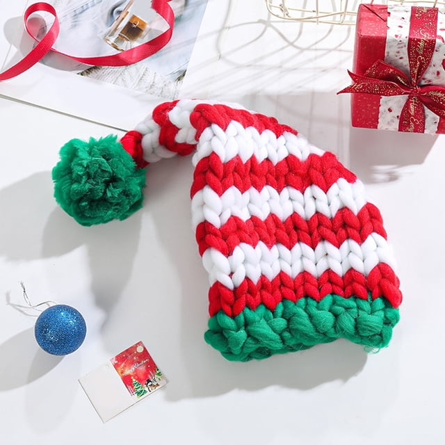Ganfancp Terciopelo Grueso Bordado Sombrero de Navidad Adulto Santa Claus Sombrero Holiday Dress Up Regalos Ofertas Del Día Gorro de Navidad X1